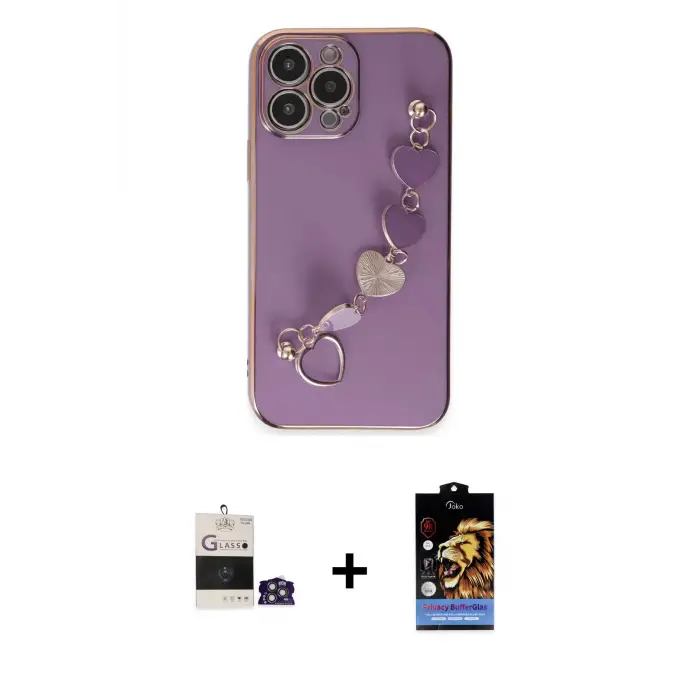 ieg™ iPhone 14 Pro Max Kılıf Nova Işık Prime - Siyah Buffer Hayalet Cam Ekran Koruyucu + Bilvis Titan Kamera Lens - GS