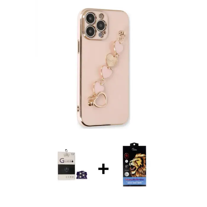 ieg™ iPhone 14 Pro Max Kılıf Nova Işık Prime - Siyah Buffer Hayalet Cam Ekran Koruyucu + Bilvis Titan Kamera Lens - GS