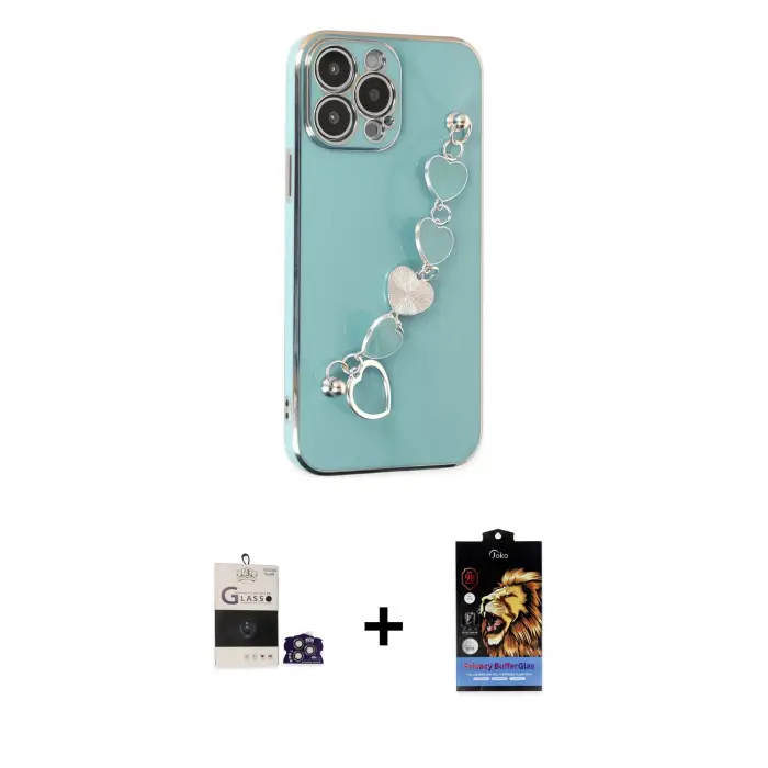 ieg™ iPhone 14 Pro Max Kılıf Nova Işık Prime - Siyah Buffer Hayalet Cam Ekran Koruyucu + Bilvis Titan Kamera Lens - GS