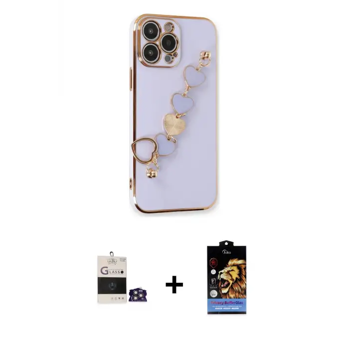 ieg™ iPhone 14 Pro Max Kılıf Nova Işık Prime - Siyah Buffer Hayalet Cam Ekran Koruyucu + Bilvis Titan Kamera Lens - GS
