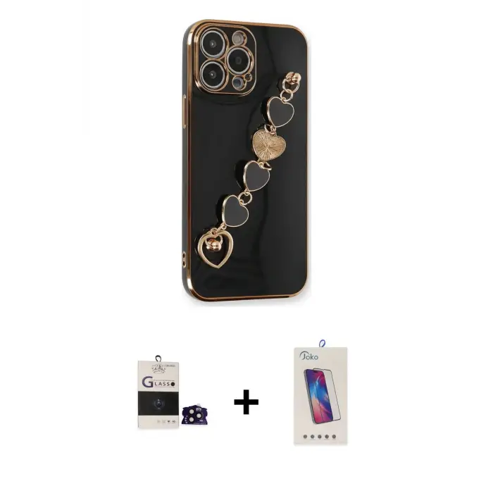 ieg™ iPhone 14 Pro Max Kılıf Nova Işık Prime - Siyah Joko 5D Cam + Bilvis Titan Kamera Lens - SH