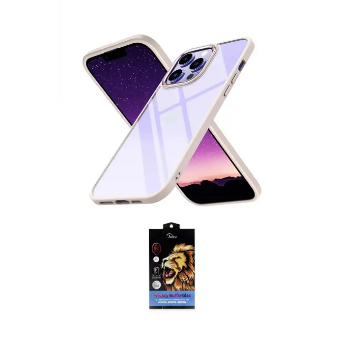 ieg™ iPhone 14 Pro Max Kılıf Nova Işık Serisi - Siyah Buffer Hayalet Cam Ekran Koruyucu