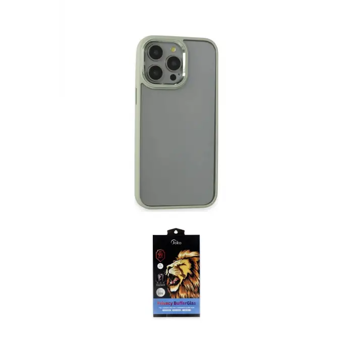 ieg™ iPhone 14 Pro Max Kılıf Nova Işık Serisi - Siyah Buffer Hayalet Cam Ekran Koruyucu
