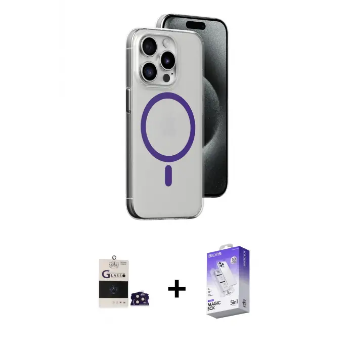 ieg™ iPhone 14 Pro Max Kılıf Odak Form Özel Seri - Siyah Bilvis 5in1 3D Magic Cam Ekran Koruyucu + Bilvis Titan Kamera Lens - DNMR