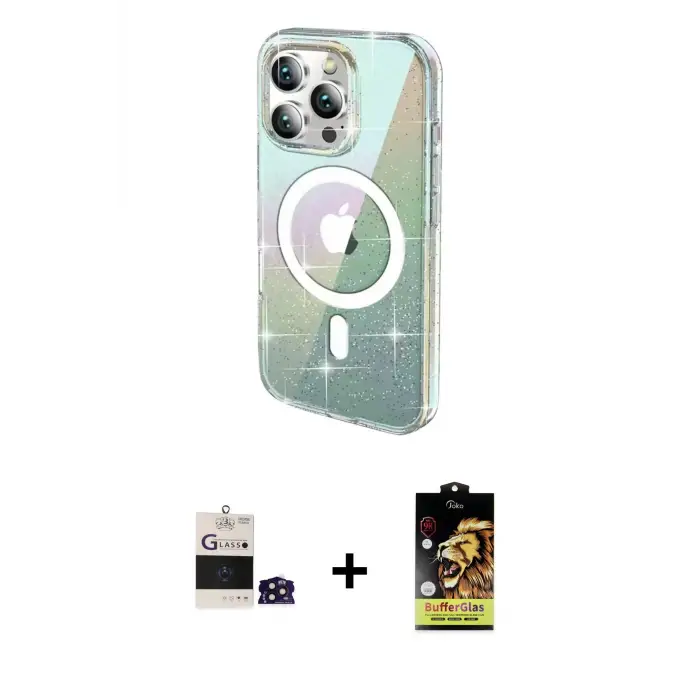 ieg™ iPhone 14 Pro Max Kılıf Odak Modern Serisi - Siyah Buffer Cam Ekran Koruyucu + Bilvis Titan Kamera Lens - DNMR
