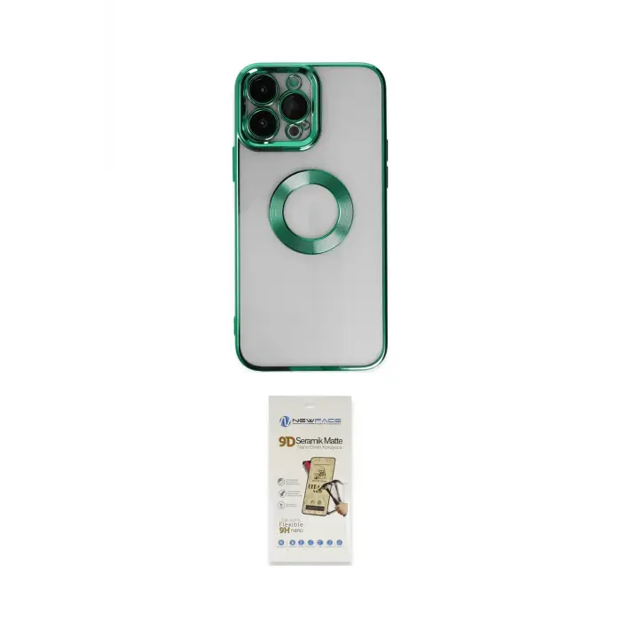 ieg™ iPhone 14 Pro Max Kılıf Pusula Form - Siyah Mat Seramik Nano Ekran Koruyucu