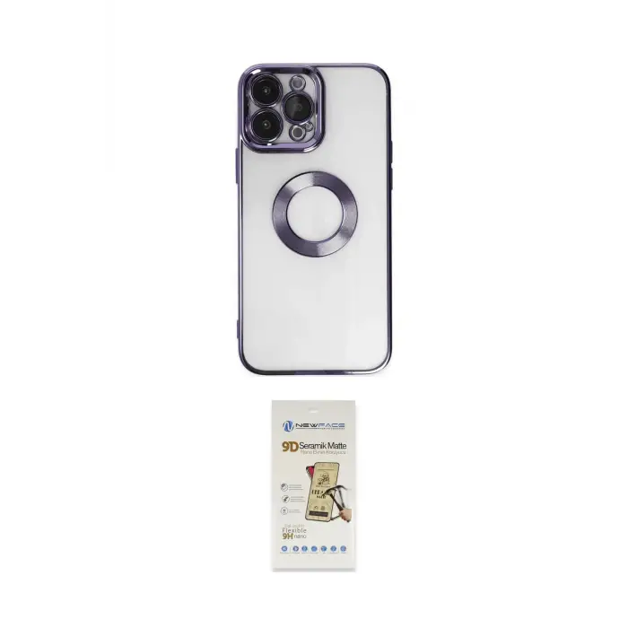 ieg™ iPhone 14 Pro Max Kılıf Pusula Form - Siyah Mat Seramik Nano Ekran Koruyucu