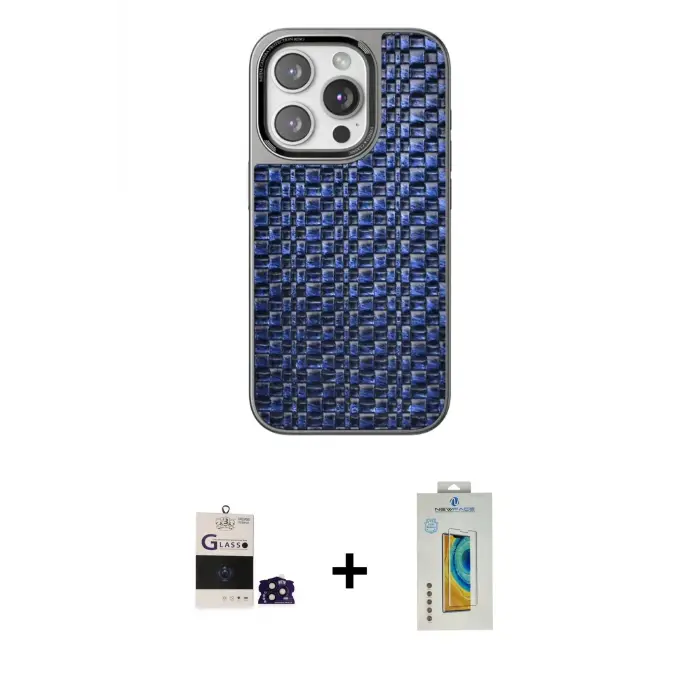 ieg™ iPhone 14 Pro Max Kılıf Siluet Form Serisi - Siyah Polymer Nano Ekran Koruyucu + Bilvis Titan Kamera Lens - DNMR