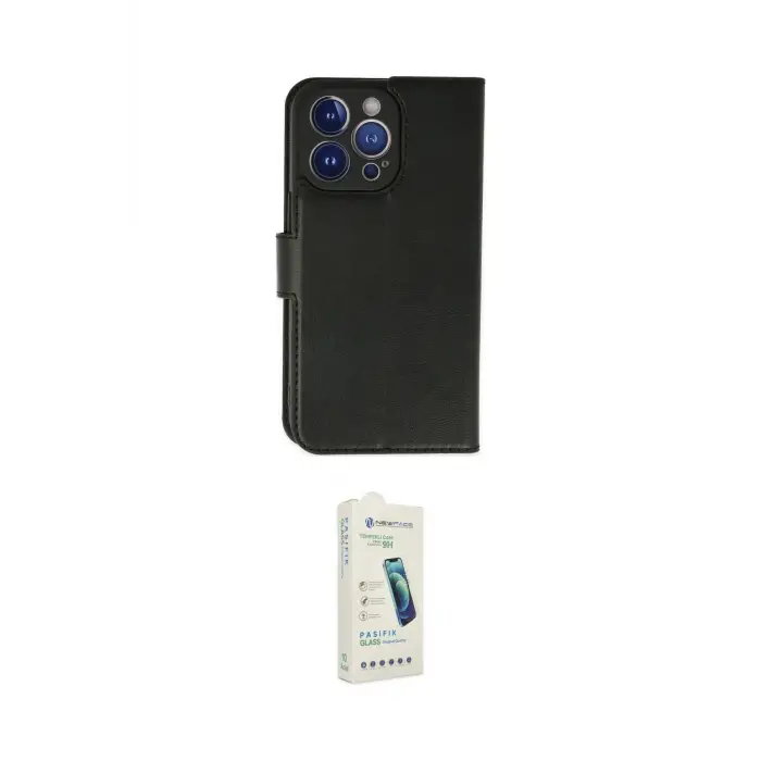ieg™ iPhone 14 Pro Max Kılıf Siluet Işık Serisi - Şeffaf Pasifik Cam Ekran Koruyucu