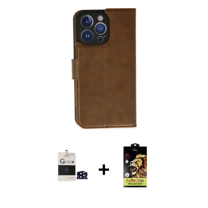 ieg™ iPhone 14 Pro Max Kılıf Siluet Işık Serisi - Siyah Buffer Cam Ekran Koruyucu + Bilvis Titan Kamera Lens - SH