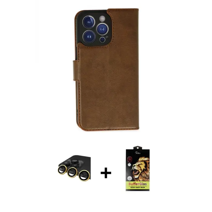 ieg™ iPhone 14 Pro Max Kılıf Siluet Işık Serisi - Siyah Buffer Cam Ekran Koruyucu + Raze Metal Kamera Lens - GD