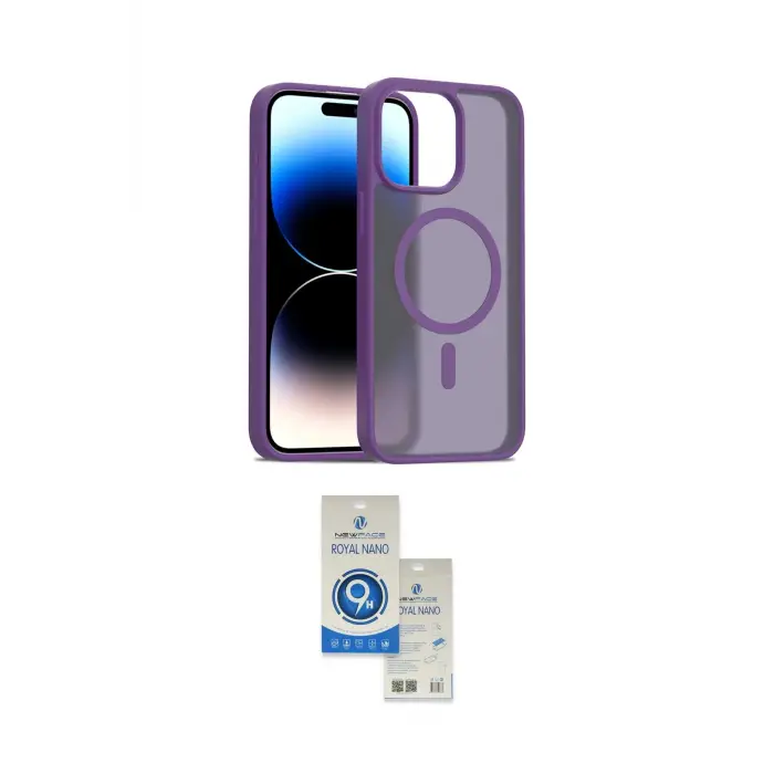 ieg™ iPhone 14 Pro Max Kılıf Siluet Minimal Prime - Şeffaf Royal Nano Ekran Koruyucu