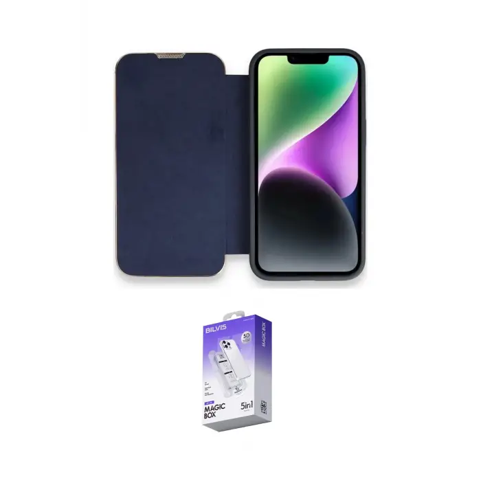 ieg™ iPhone 14 Pro Max Kılıf Siluet Minimal Serisi - Siyah Bilvis 5in1 3D Magic Cam Ekran Koruyucu