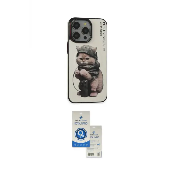 ieg™ iPhone 14 Pro Max Kılıf Siluet Modern Özel Seri - Şeffaf Royal Nano Ekran Koruyucu