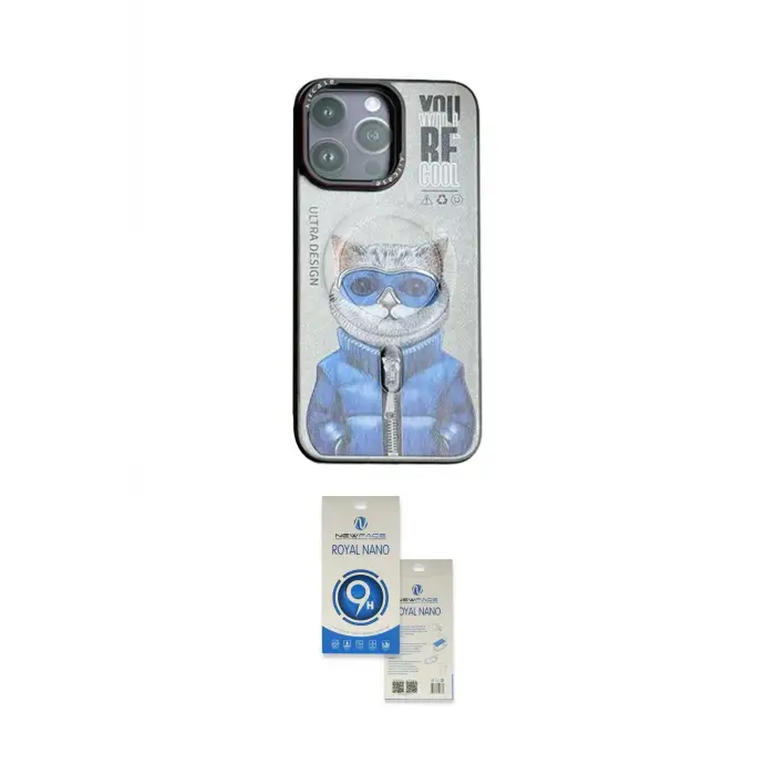 ieg™ iPhone 14 Pro Max Kılıf Siluet Modern Özel Seri - Şeffaf Royal Nano Ekran Koruyucu