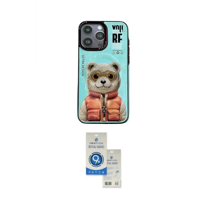 ieg™ iPhone 14 Pro Max Kılıf Siluet Modern Özel Seri - Şeffaf Royal Nano Ekran Koruyucu