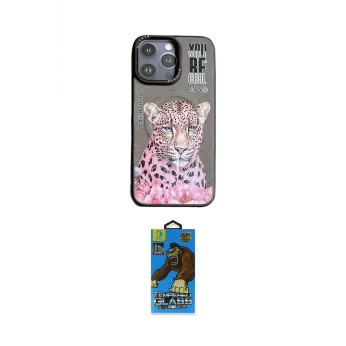 ieg™ iPhone 14 Pro Max Kılıf Siluet Modern Özel Seri - Siyah 18D Cam Ekran Koruyucu