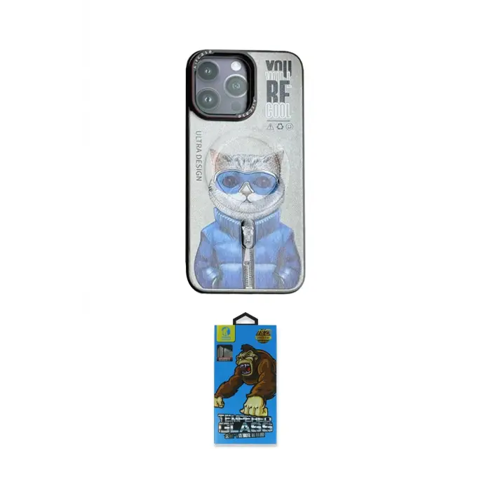 ieg™ iPhone 14 Pro Max Kılıf Siluet Modern Özel Seri - Siyah 18D Cam Ekran Koruyucu