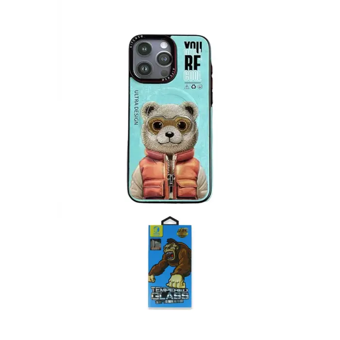 ieg™ iPhone 14 Pro Max Kılıf Siluet Modern Özel Seri - Siyah 18D Cam Ekran Koruyucu