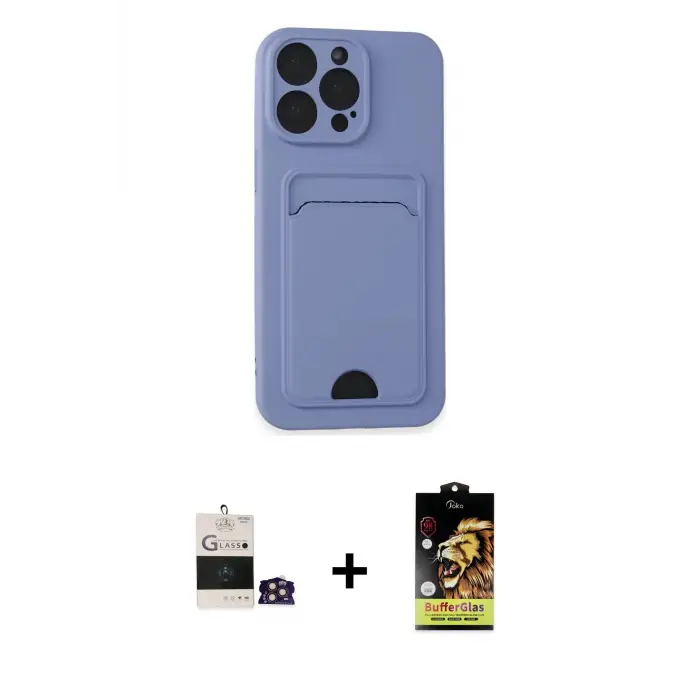 ieg™ iPhone 14 Pro Max Kılıf Vadi Çizgi Prime - Siyah Buffer Cam Ekran Koruyucu + Bilvis Titan Kamera Lens - GD