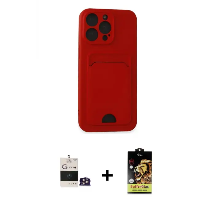 ieg™ iPhone 14 Pro Max Kılıf Vadi Çizgi Prime - Siyah Buffer Cam Ekran Koruyucu + Bilvis Titan Kamera Lens - GD