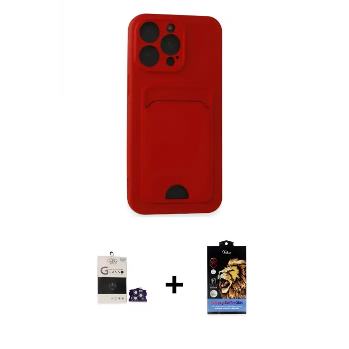 ieg™ iPhone 14 Pro Max Kılıf Vadi Çizgi Prime - Siyah Buffer Hayalet Cam Ekran Koruyucu + Bilvis Titan Kamera Lens - GS