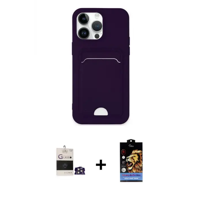 ieg™ iPhone 14 Pro Max Kılıf Vadi Çizgi Prime - Siyah Buffer Hayalet Cam Ekran Koruyucu + Bilvis Titan Kamera Lens - GS