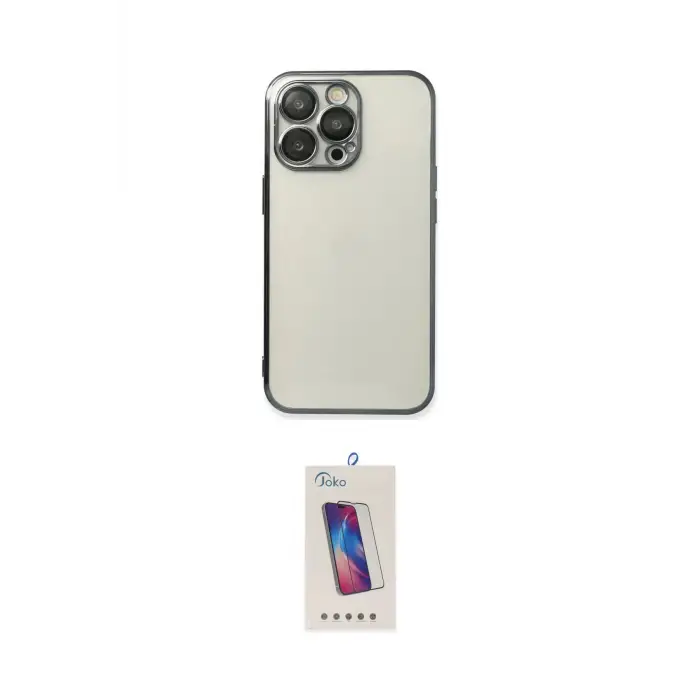 ieg™ iPhone 14 Pro Max Kılıf Vadi Minimal - Siyah Joko 5D Cam