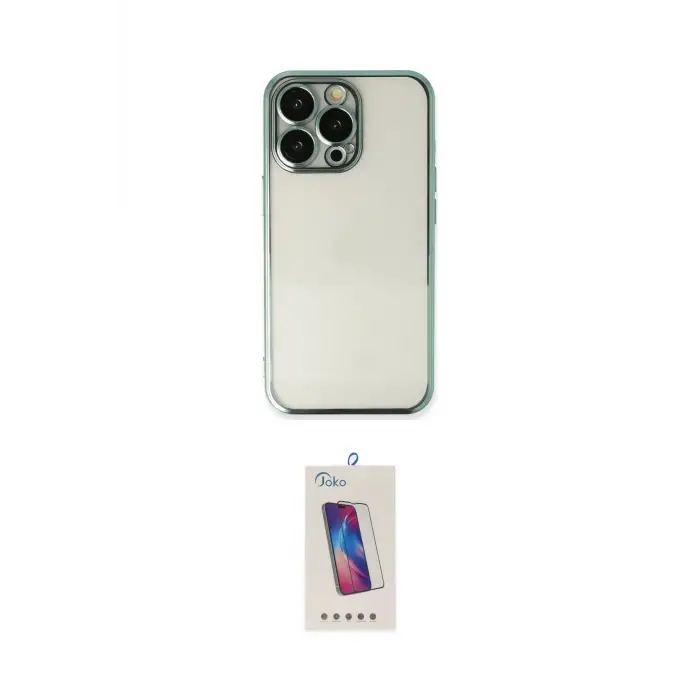 ieg™ iPhone 14 Pro Max Kılıf Vadi Minimal - Siyah Joko 5D Cam