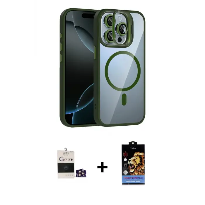 ieg™ iPhone 14 Pro Max Kılıf Yadigar Asil Koleksiyonu - Siyah Buffer Hayalet Cam Ekran Koruyucu + Bilvis Titan Kamera Lens - GD