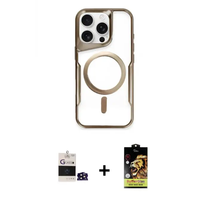 ieg™ iPhone 14 Pro Max Kılıf Yadigar Klasik Özel Seri - Siyah Buffer Cam Ekran Koruyucu + Bilvis Titan Kamera Lens - DNMR