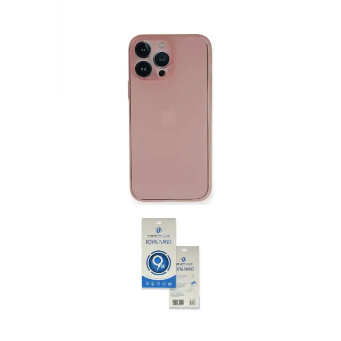 ieg™ iPhone 14 Pro Max Kılıf Yadigar Yansıma Serisi - Şeffaf Royal Nano Ekran Koruyucu