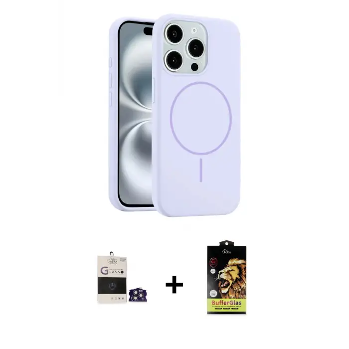 ieg™ iPhone 14 Pro Max Kılıf Yankı Form Serisi - Siyah Buffer Cam Ekran Koruyucu + Bilvis Titan Kamera Lens - GS