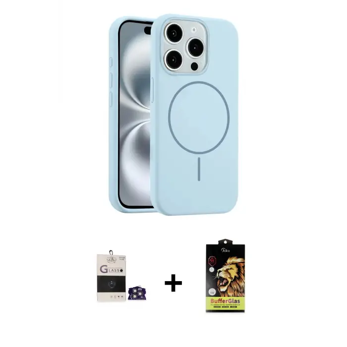 ieg™ iPhone 14 Pro Max Kılıf Yankı Form Serisi - Siyah Buffer Cam Ekran Koruyucu + Bilvis Titan Kamera Lens - GS
