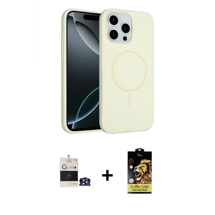 ieg™ iPhone 14 Pro Max Kılıf Yankı Form Serisi - Siyah Buffer Cam Ekran Koruyucu + Bilvis Titan Kamera Lens - GS