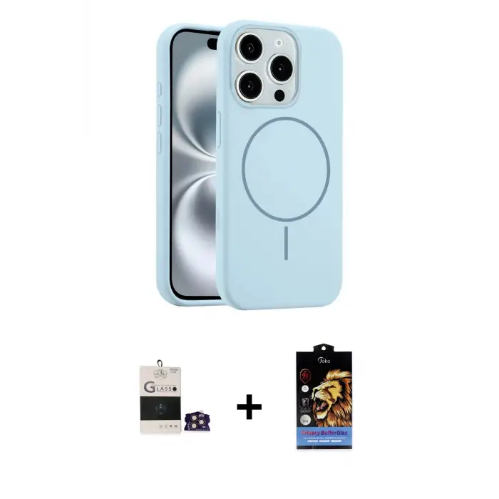 ieg™ iPhone 14 Pro Max Kılıf Yankı Form Serisi - Siyah Buffer Hayalet Cam Ekran Koruyucu + Bilvis Titan Kamera Lens - GD