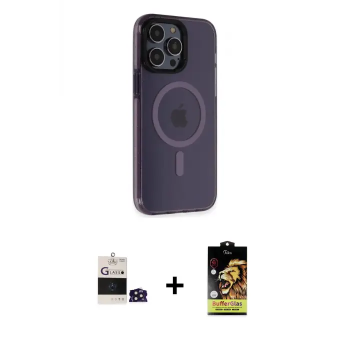 ieg™ iPhone 14 Pro Max Kılıf Yankı Işık Prime - Siyah Buffer Cam Ekran Koruyucu + Bilvis Titan Kamera Lens - DNMR