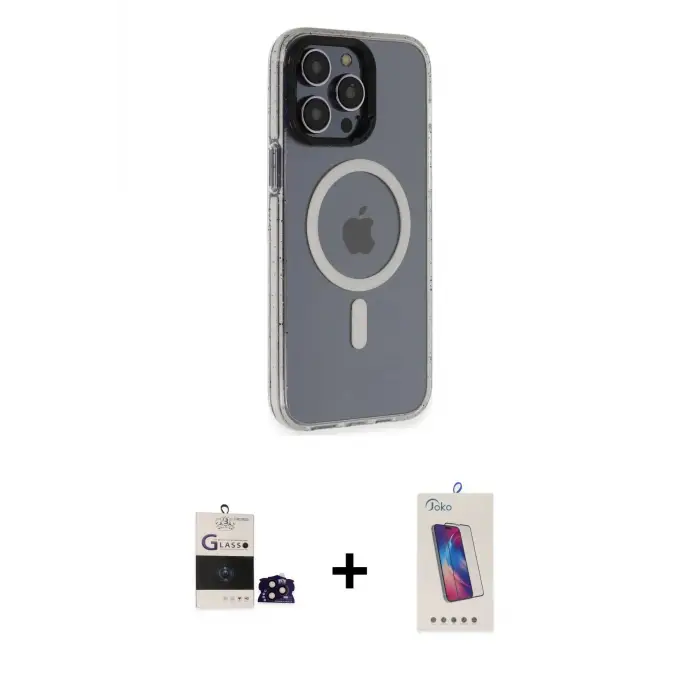 ieg™ iPhone 14 Pro Max Kılıf Yankı Işık Prime - Siyah Joko 5D Cam + Bilvis Titan Kamera Lens - SH