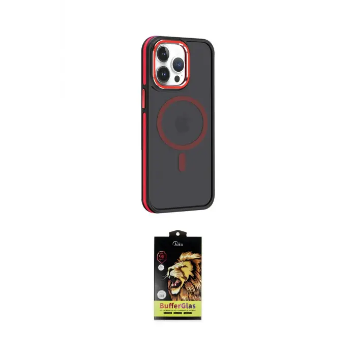 ieg™ iPhone 14 Pro Max Kılıf Yörünge Klasik - Siyah Buffer Cam Ekran Koruyucu