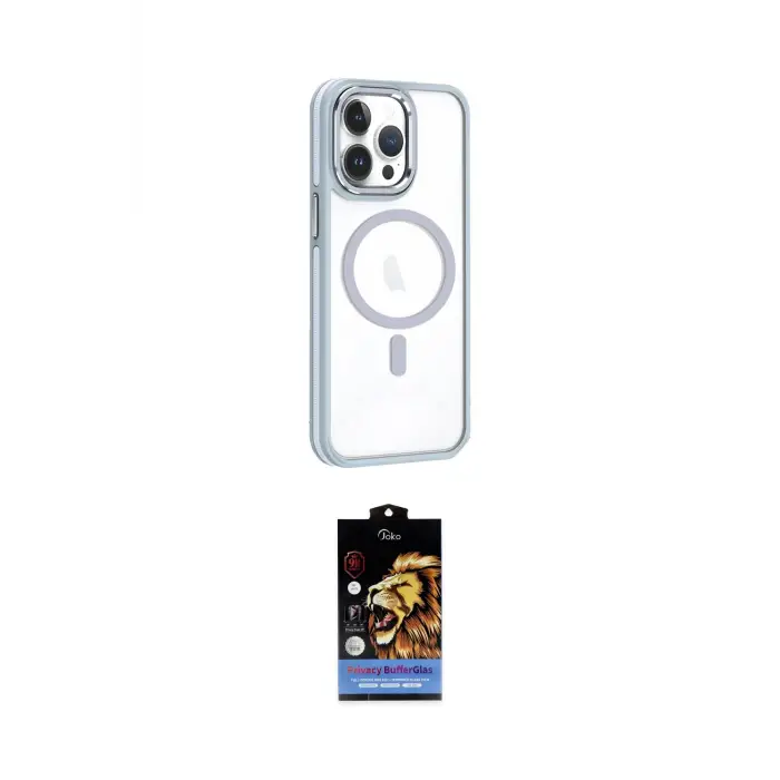ieg™ iPhone 14 Pro Max Kılıf Yörünge Klasik - Siyah Buffer Hayalet Cam Ekran Koruyucu