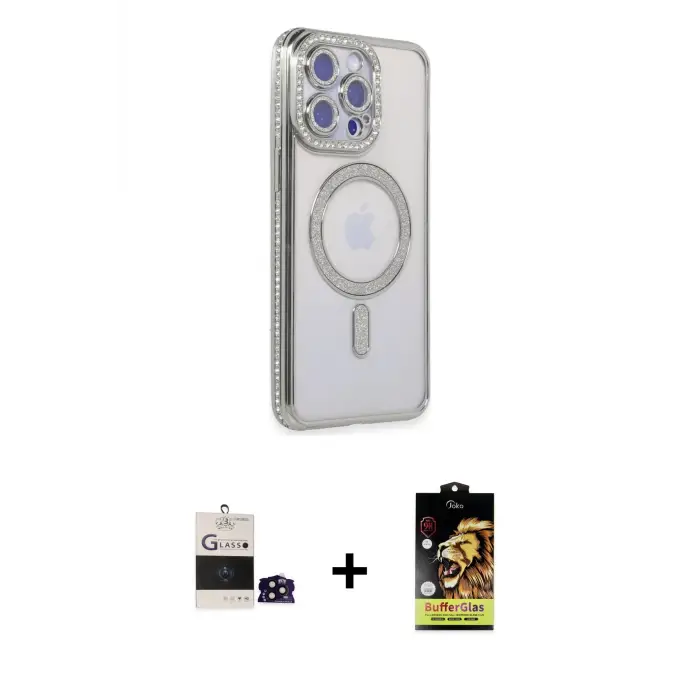 ieg™ iPhone 14 Pro Max Kılıf Zirve Doku Prime - Siyah Buffer Cam Ekran Koruyucu + Bilvis Titan Kamera Lens - SH