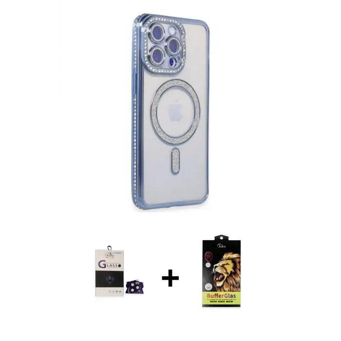 ieg™ iPhone 14 Pro Max Kılıf Zirve Doku Prime - Siyah Buffer Cam Ekran Koruyucu + Bilvis Titan Kamera Lens - SH