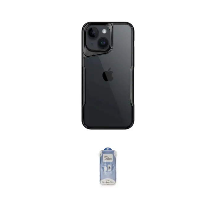 ieg™ iPhone 15 Kılıf Akış Çizgi Koleksiyonu - Siyah Joko Magic 5D Cam