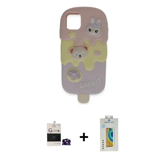 ieg™ iPhone 15 Kılıf Akış Yansıma - Siyah Polymer Nano Ekran Koruyucu + Bilvis Titan Kamera Lens - PE