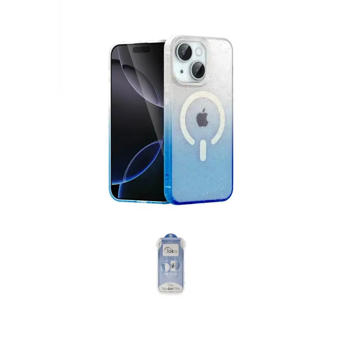 ieg™ iPhone 15 Kılıf Eksen Minimal Özel Seri - Siyah Joko Magic 5D Cam