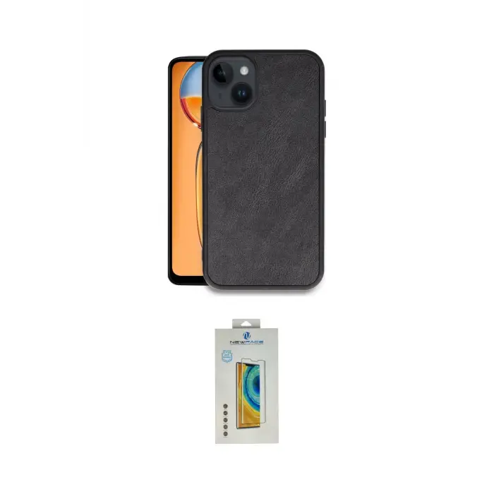 ieg™ iPhone 15 Kılıf Kıvılcım Işık Serisi - Siyah Polymer Nano Ekran Koruyucu