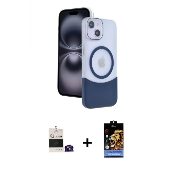 ieg™ iPhone 15 Kılıf Kozmos Form Özel Seri - Siyah Buffer Hayalet Cam Ekran Koruyucu + Bilvis Titan Kamera Lens - YL