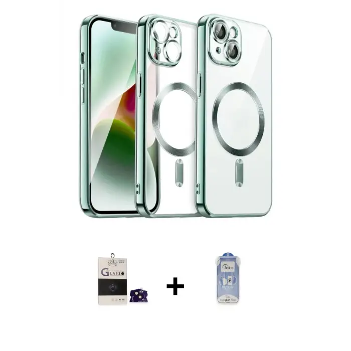 ieg™ iPhone 15 Kılıf Nova Işık Özel Seri - Siyah Joko Magic 5D Cam + Bilvis Titan Kamera Lens - SH