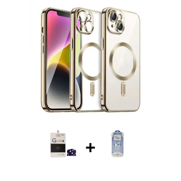 ieg™ iPhone 15 Kılıf Nova Işık Özel Seri - Siyah Joko Magic 5D Cam + Bilvis Titan Kamera Lens - SH