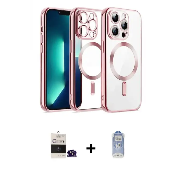 ieg™ iPhone 15 Kılıf Nova Işık Özel Seri - Siyah Joko Magic 5D Cam + Bilvis Titan Kamera Lens - SH